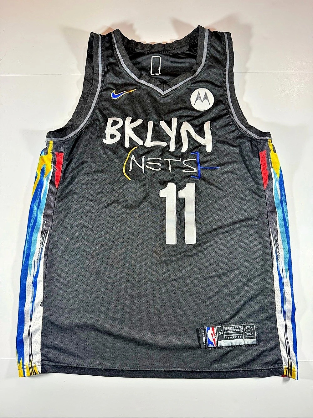 Mitchell & Ness Brooklyn Nets No. 11 Kyrie Irving jersey Boys 50 Black NBA